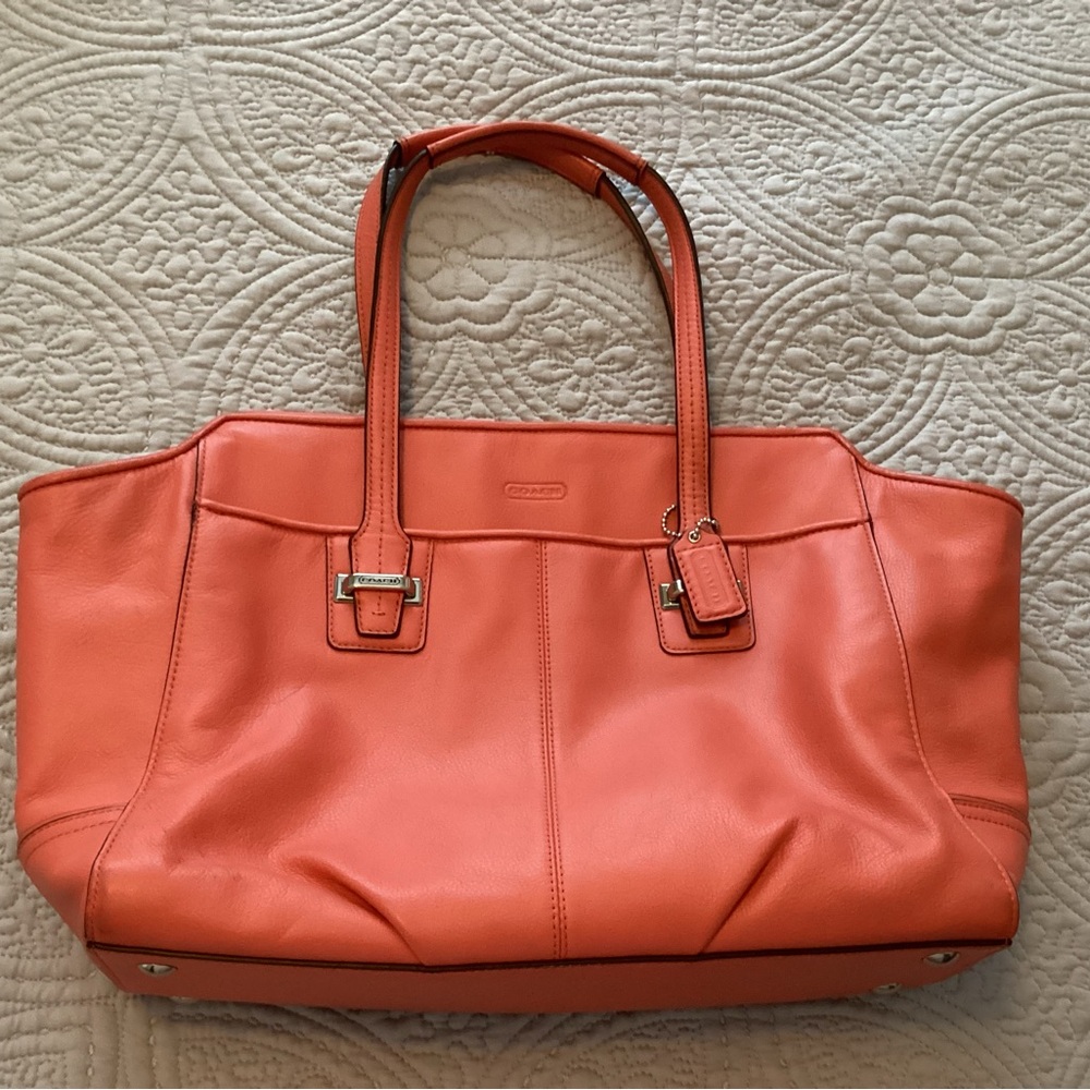 Coach Coral Leather Tote Structured DesignExcellent condition. Carried once.
